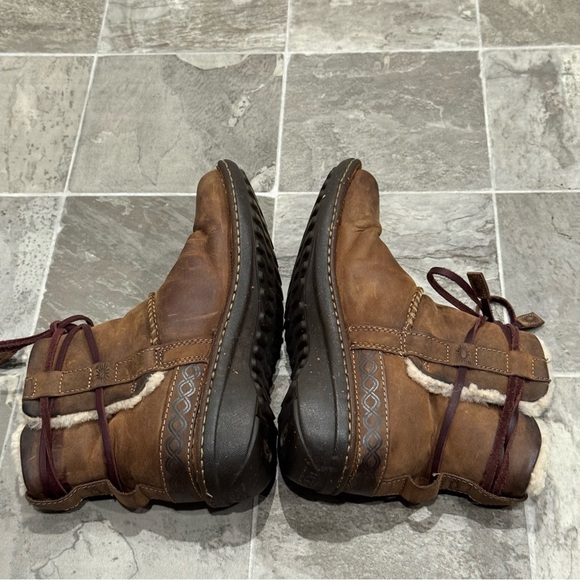 UGG Australia La Jolla Brown Leather Ankle Boots Size 8 Goober Winter - Picture 5 of 12